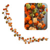Decorative garland with velvet pumpkins