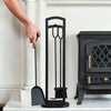 Tall Black Iron Three Piece Fireside Tools Set In Situ 
