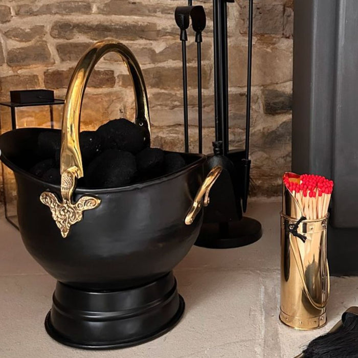 Large 'Aldbury' Iron and Brass Coal Bucket