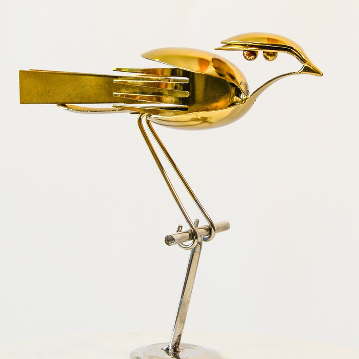 Gold Cutlery Art Bird Ornament 