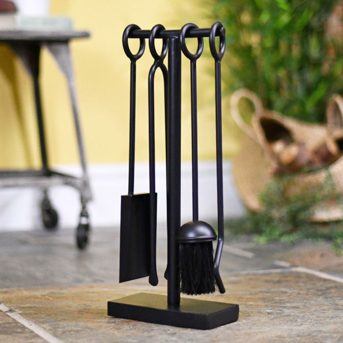 Black Contemporary Fireside Tools Set 