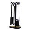 Black Contemporary Four Piece Fireside Set 