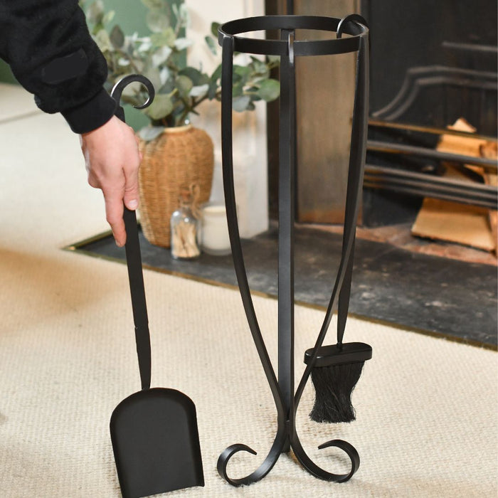 Black Three Piece Fireside Tools 