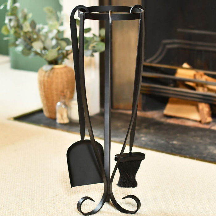 Black Three Piece Fireside Tools Set 