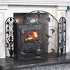 Black Vintage Style Floral  Birds fire Guard 