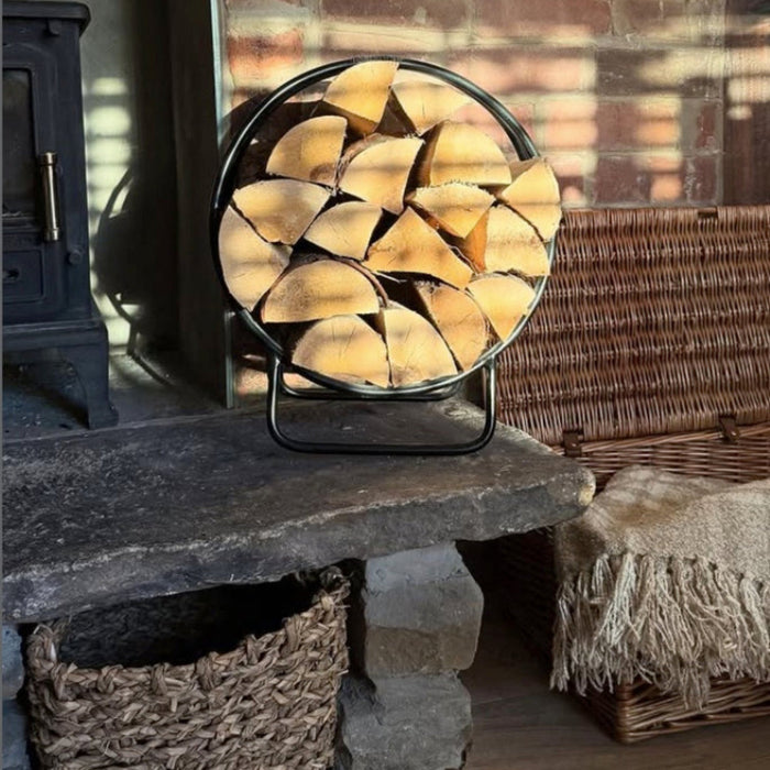 Log holder on Hearth