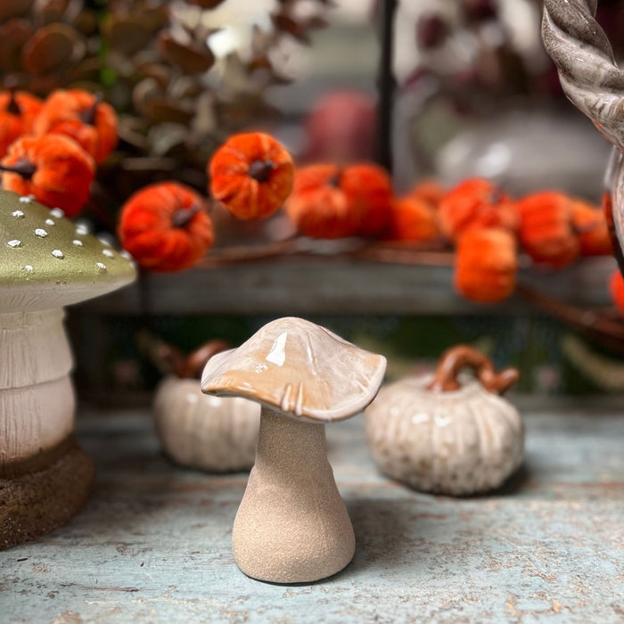Cream Ceramic glaze mushroom 