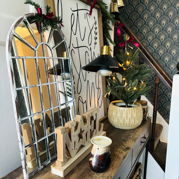 Christmas Decor With  Rustic Mirror 