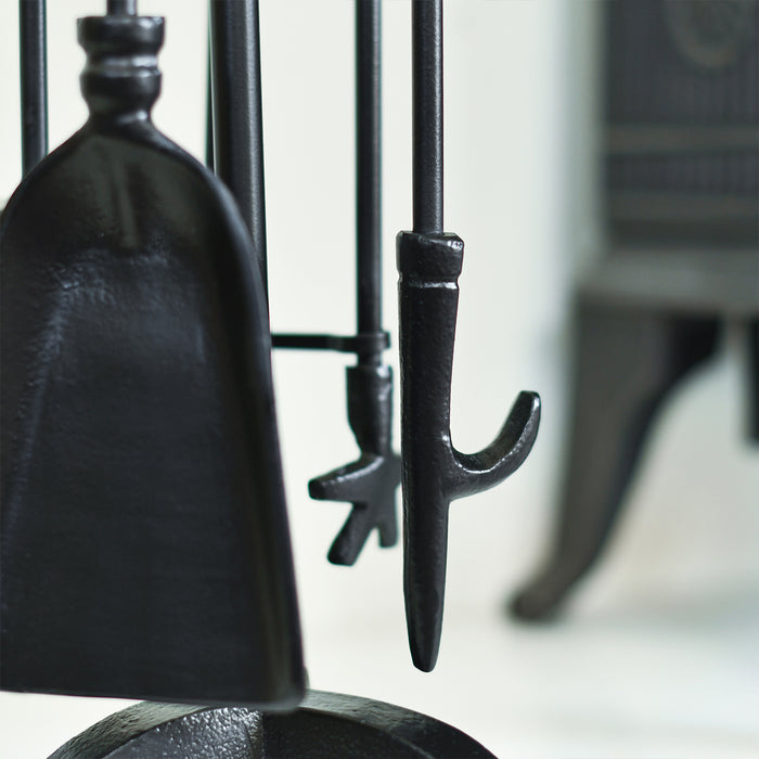Robust Iron Traditional Four Piece Fireside Tools Set H55cm