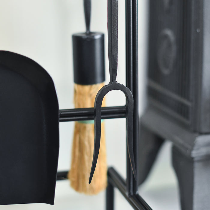 Close Up Of Fire Fork and Brush 