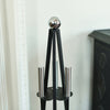 Close Up of Trio Black and Silver Fireside Tools Set 