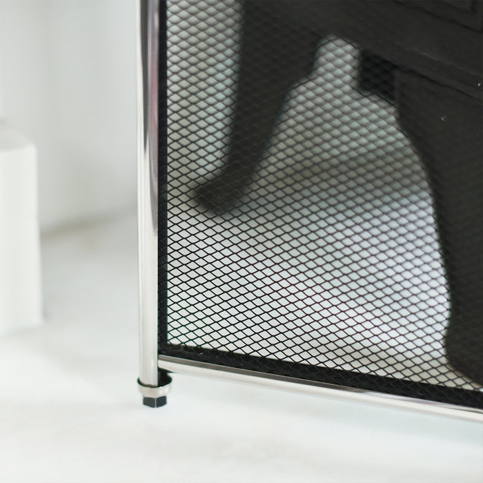Close Up Of Feet On Metal Guard 