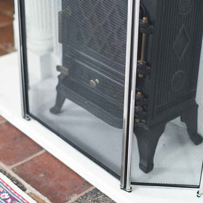 Close Up Of Frame On Fire Guard With Stove In Situ 