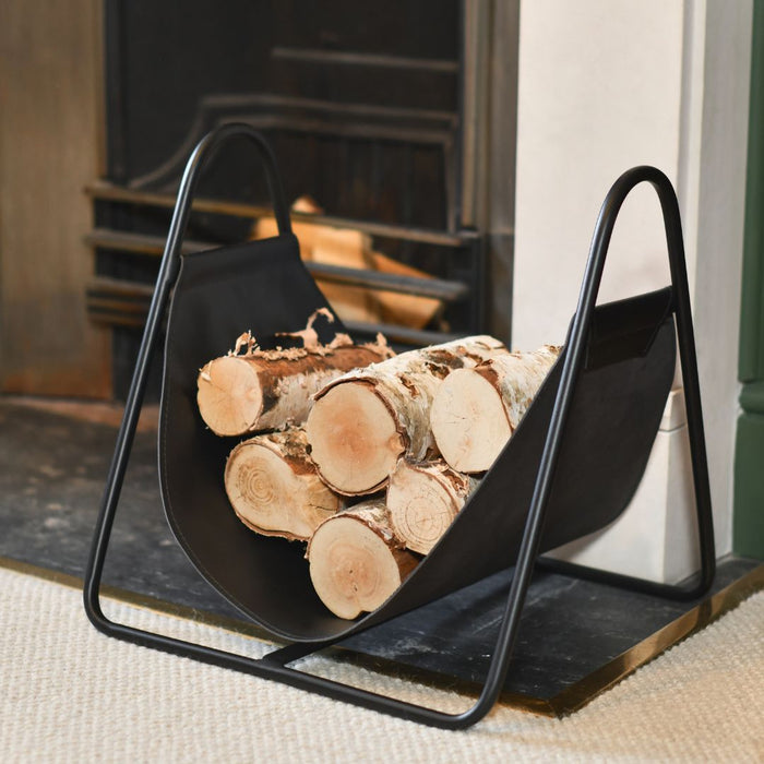 Leather Log holder In Situ 