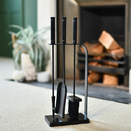 Black Contemporary Fireside Companion Set 