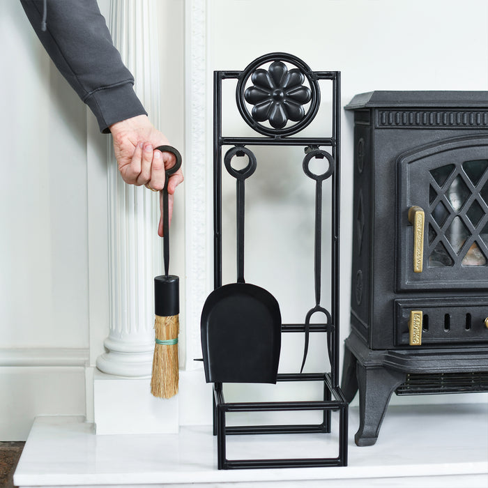 Flower Design Fireside Tools Set