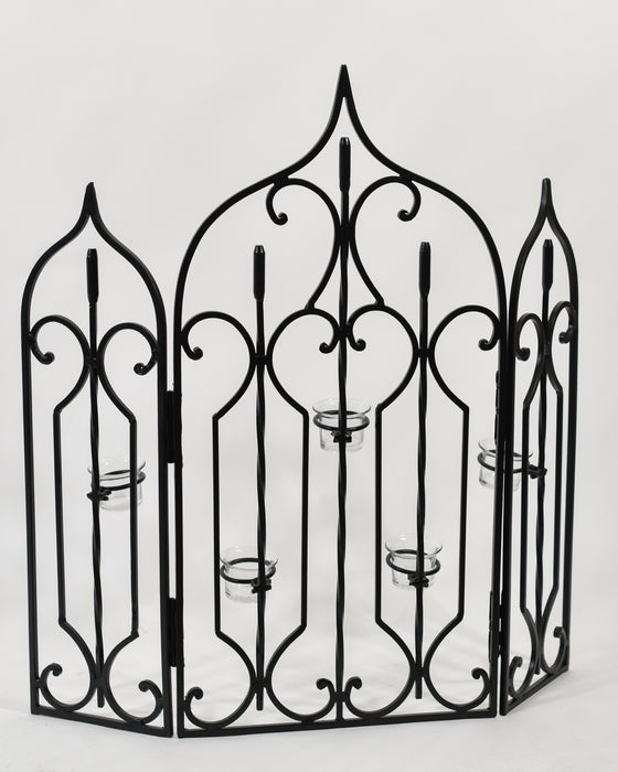 Gothic Style Fireguard With Tea Lights 