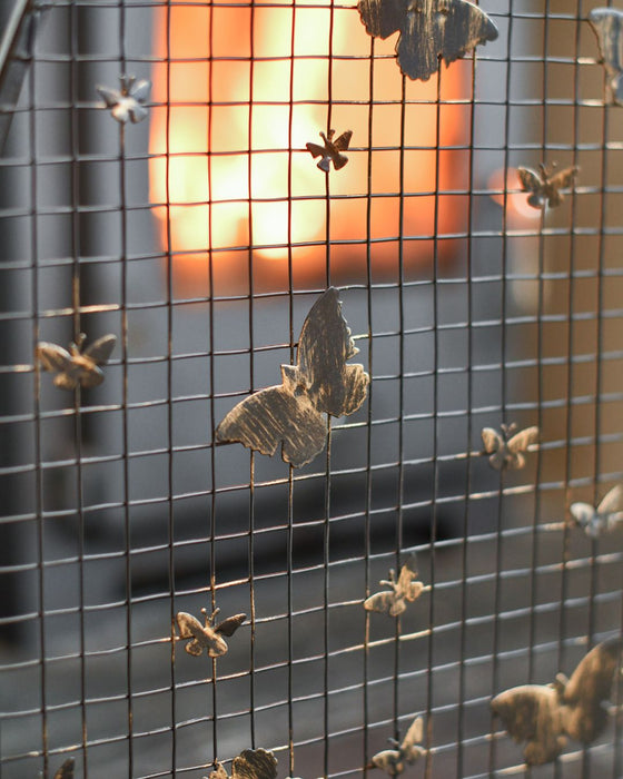 Close up of butterflies on fire guard