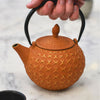 Cast Iron orange teapot 