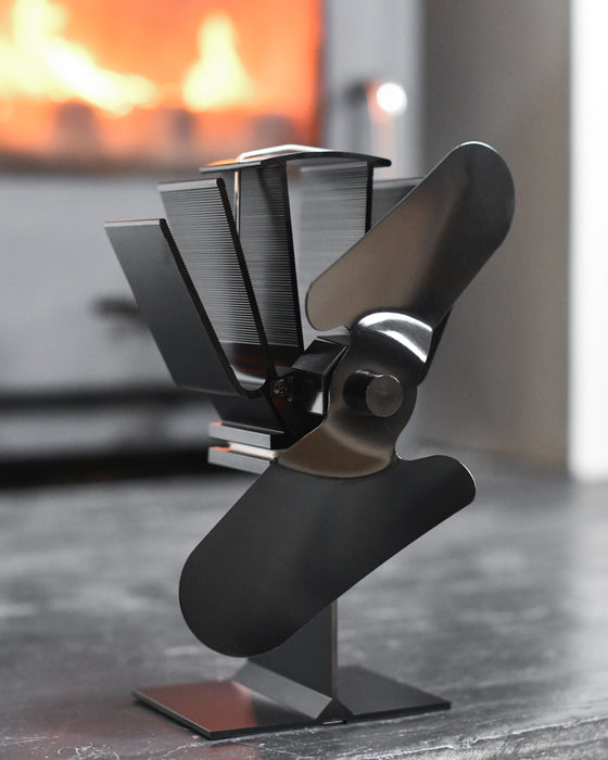 Heat Powered Stove Fan With Two Blades 
