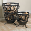 Wrought Iron Knot Log Baskets