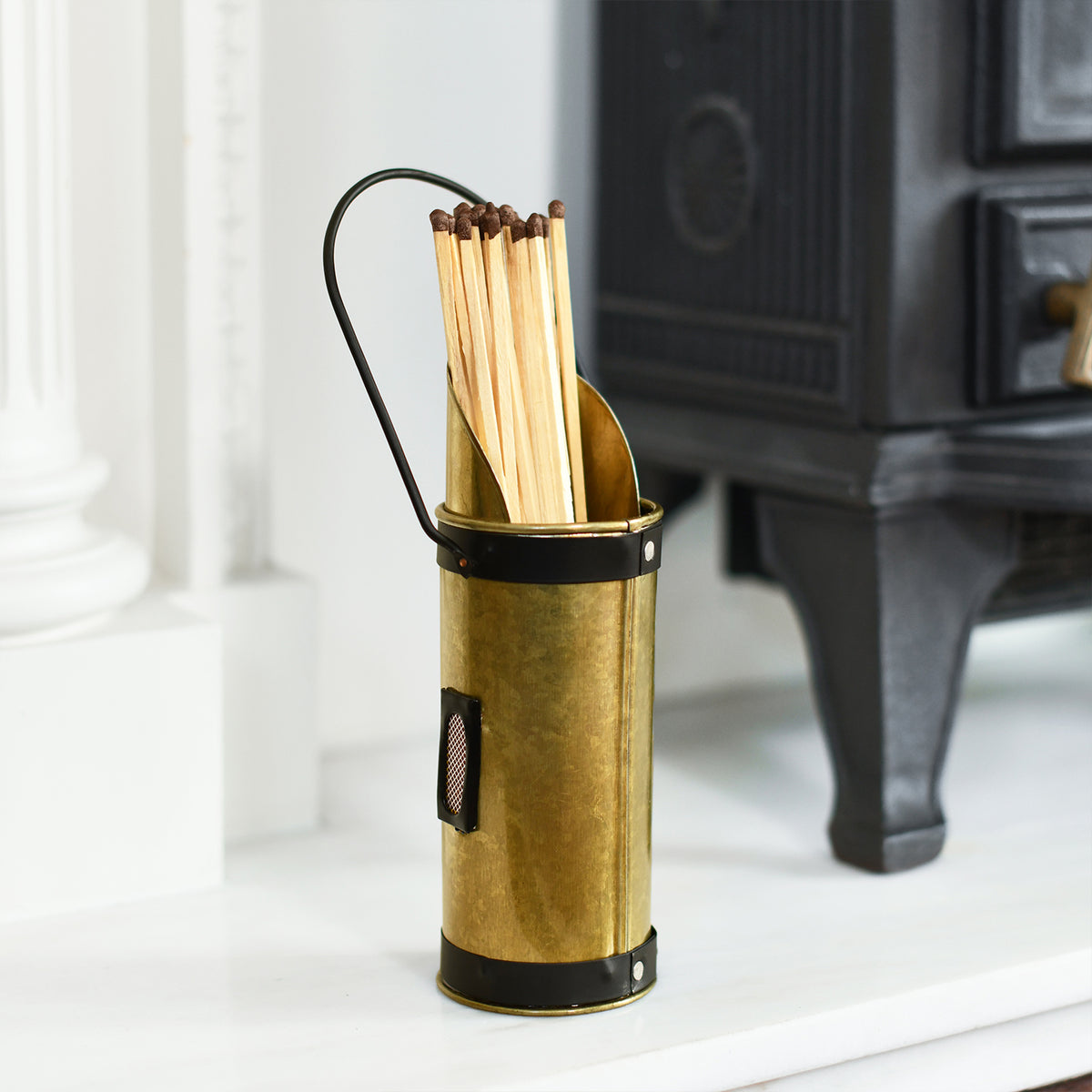 "Hygge" Bronze Matchstick Holder With Striker The Fireside Store
