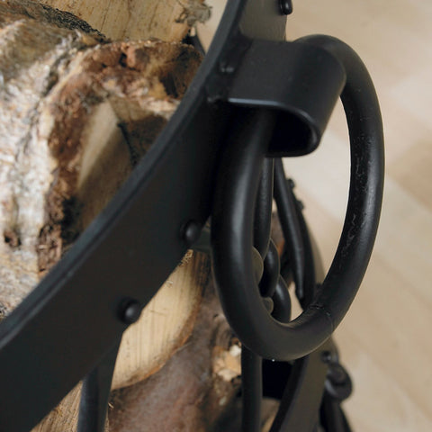 Large Round Handle on Log Basket 