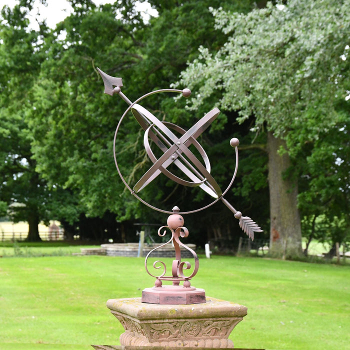 Wrought Iron Sundial on Plinth