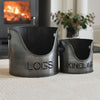 cut out silver steel fireside buckets