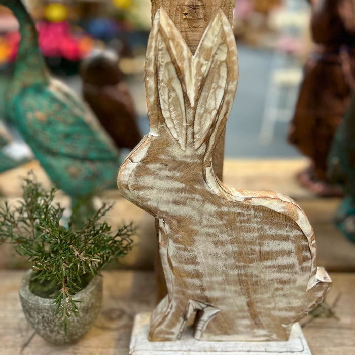 Rustic Wooden Rabbit Easter Decoration
