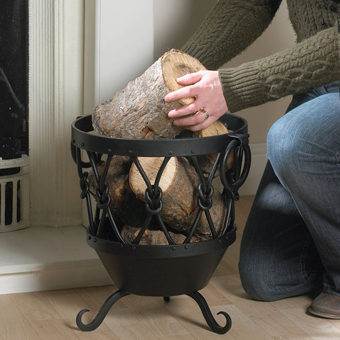 Taking Log from Iron Log Basket 