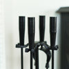 Close Up Of Robust Iron Traditional Four Piece Fireside Handles