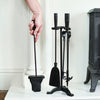 Robust Iron Traditional Four Piece Fireside Tools Set H55cm