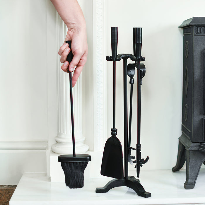 Robust Iron Traditional Four Piece Fireside Tools Set H55cm
