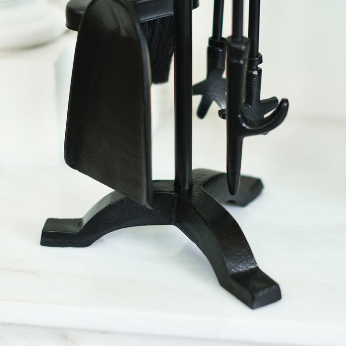 Close Up Of Robust Iron Traditional Four Piece Fireside Base