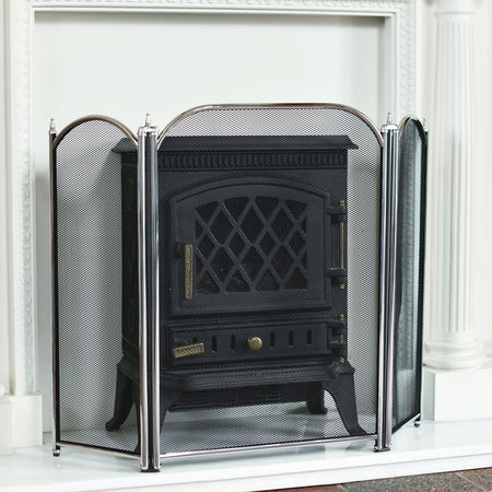 Three Panel Steel Fire Guard In Situ 