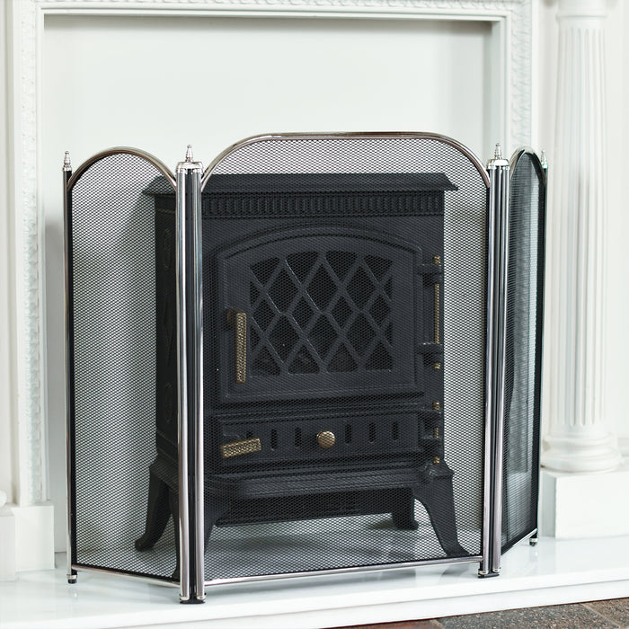 Three Panel Steel Fire Guard In Situ 