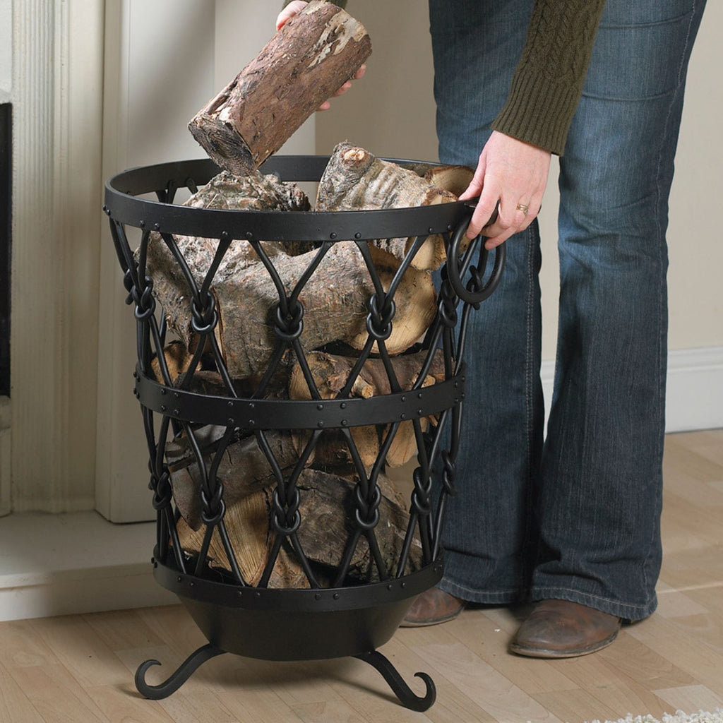Tall Wrought Iron Log Basket 