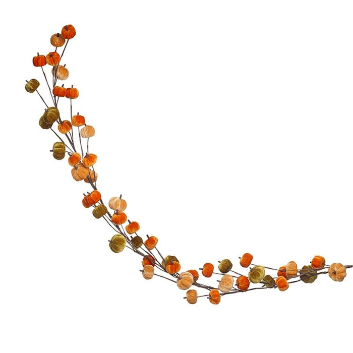 Decorative garland with orange and green pumpkins