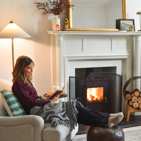 'Malja' Black Contemporary Steel & Wood Log Holder