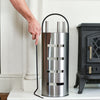 Brushed Steel Contempoary Fireside Tools Set In Situ 